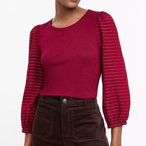 Shimmer Tie Back Mixed Media Top